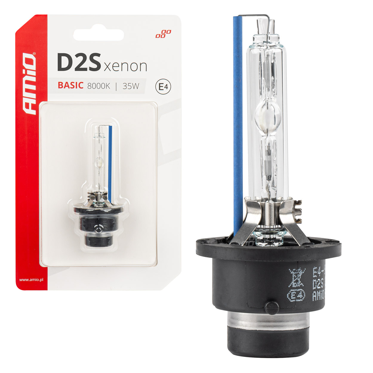 Amio - ΑΝΤΑΛΛΑΚΤΙΚΗ ΛΑΜΠΑ ΧΕΝΟΝ BASIC D2S 12V 8.000k 35W BLISTER CARD - 1 ΤΕΜ. (03862/AM)