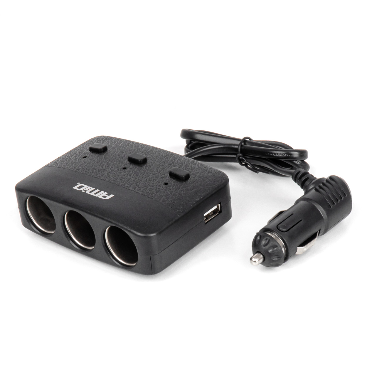 Amio - ΑΝΤΑΠΤΟΡΑΣ ΑΝΑΠΤΗΡΑ 12/24V 100W ΜΑΥΡΟΣ/3 ΘΕΣΕΙΣ/2xUSB-A /ΚΟΥΜΠΙ ON-OFF/ΕΝΔΕΙΞΗ LED/ΚΑΛΩΔΙΟ 70cm - 1 Τεμ. (04363/AM)