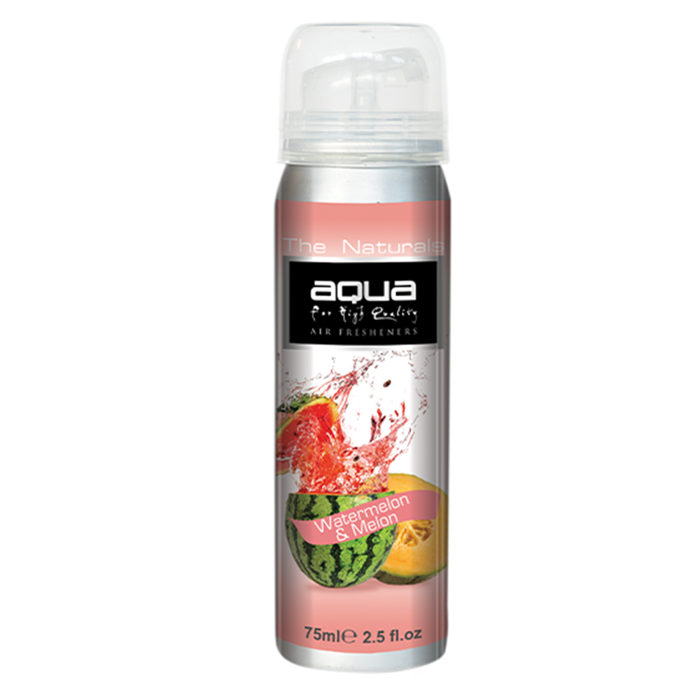 Aqua - ΑΡΩΜΑΤΙΚΟ ΑΥΤΟΚΙΝΗΤΟΥ ΣΕ ΣΠΡΕΙ (SPRAY) ΜΕ ΑΡΩΜΑ ΚΑΡΠΟΥΖΙ & ΠΕΠΟΝΙ FRUITS SERIES 75ml AQUA - 1 TEM. (10-658/AQ)