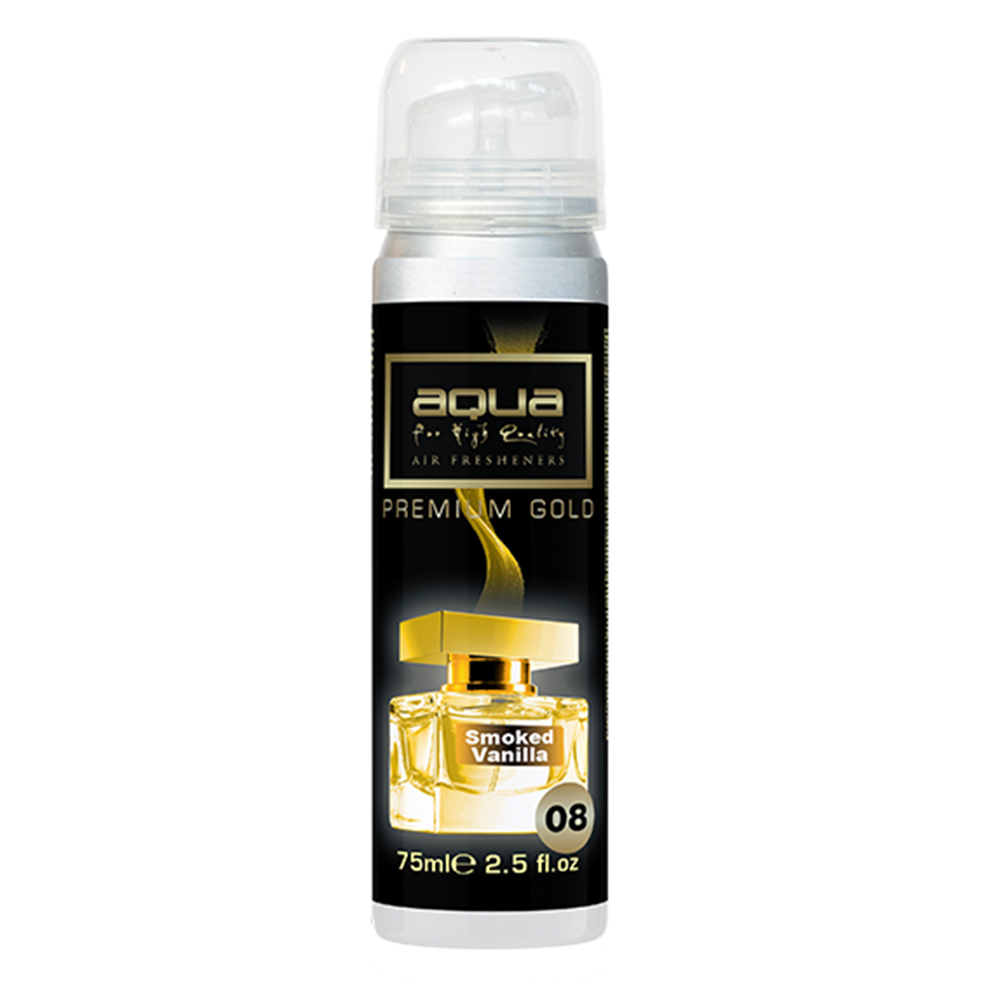 Aqua - ΑΡΩΜΑΤΙΚΟ ΑΥΤΟΚΙΝΗΤΟΥ ΣΕ ΣΠΡΕΙ (SPRAY) ΜΕ ΑΡΩΜΑ SMOKED VANILLA PREMIUM GOLD SERIES 75ml AQUA - 1 TEM. (10-802/AQ)