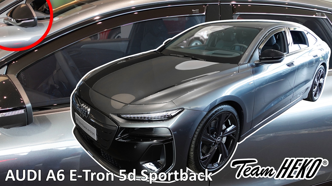 Heko - Ανεμοθραύστες για Audi A6 E-Tron 5 Doors Sportback (έκδοση με καθρέπτες) 2024+ Σετ Αυτοκινήτου Απο Εύκαμπτο Φιμέ Πλαστικό - 4 τεμ. (ΑΝΕΜ.SET10299)