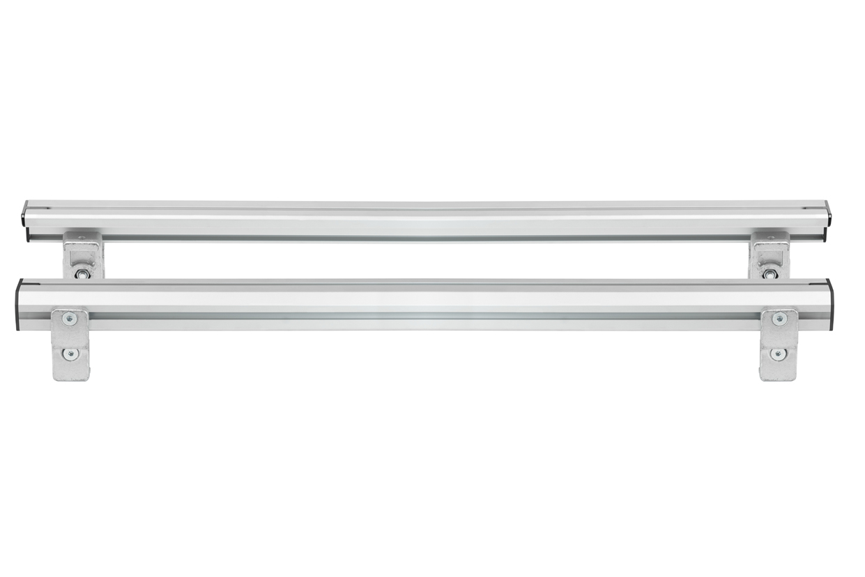ΒΑΣΕΙΣ ΣΤΗΡΙΞΗΣ ΑΛΟΥΜΙΝΙΟΥ TBR FIXING PROFILE KIT M 1166 cm ΣΕ ΑΣΗΜΙ ΧΡΩΜΑ ΜΕ ΥΠΟΔΟΧΕΣ T-SYSTEM ΓΙΑ ΜΠΑΡΕΣ TBR ΚΑΡΟΤΣΑΣ ΣΕ PICKUP ΚΑΙ ΑΓΡΟΤΙΚΑ ΟΧΗΜΑΤΑ MENABO - 2 ΤΕΜ
