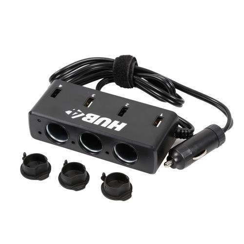 Αντάπτορας Αναπτήρα Τριπλός με 4 USB 1224V με καλώδιο 85cm