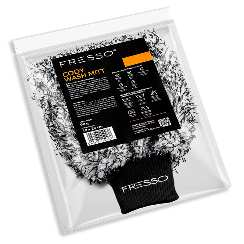 Fresso - Γάντι Πλυσίματος Cody Wash Mitt με Μικροΐνες σε Διαστάσεις 19x28 cm για Ασφαλές Πλύσιμο Αυτοκινήτου με Μεγάλη Επιφάνεια Καθαρισμού - 1 Τεμ. (159938/FRE)