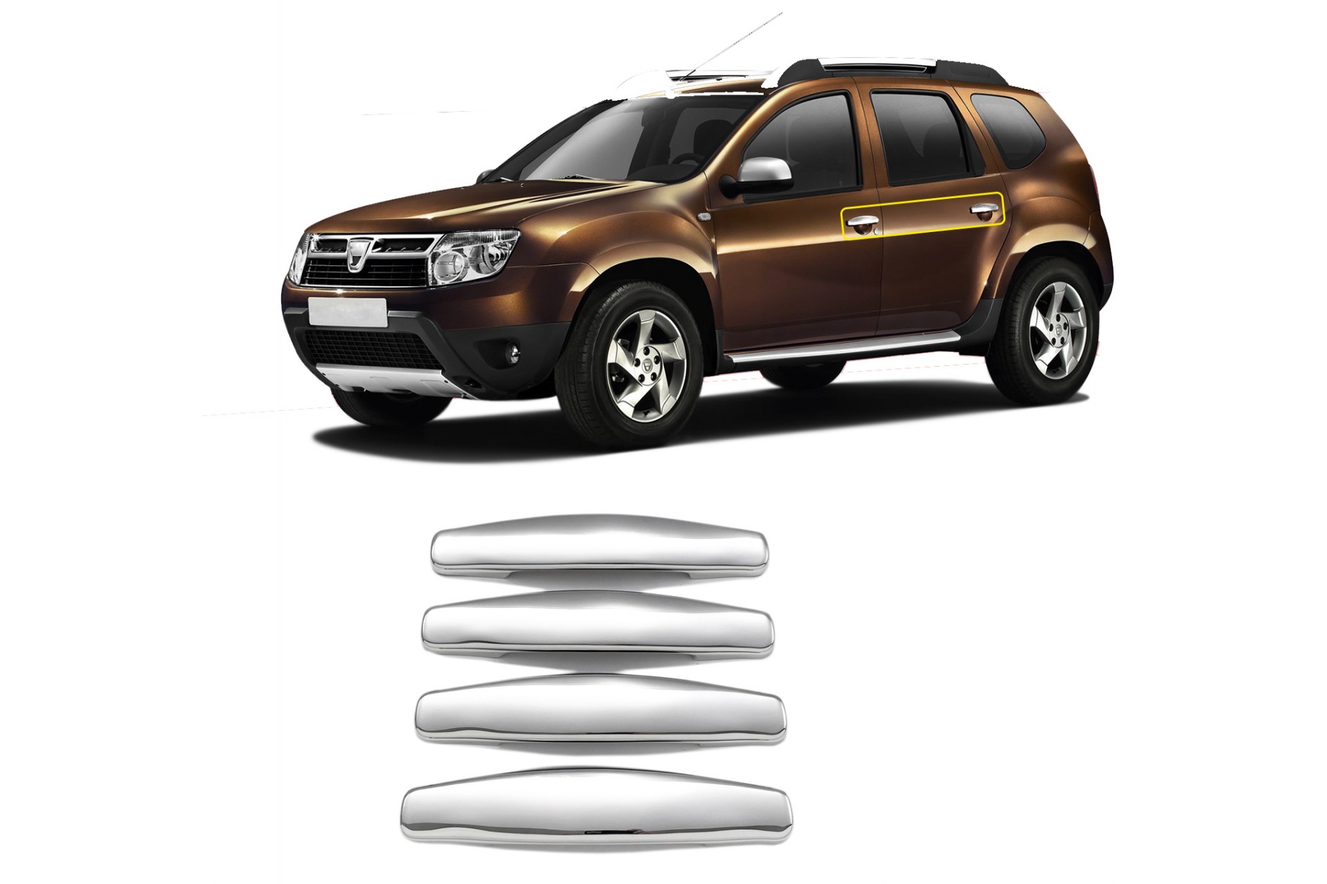 ΧΕΡΟΥΛΙΑ ΠΟΡΤΑΣ ΓΙΑ DACIA DUSTER 2009+  ΧΡΩΜΙΟ ΜΕΤΑΛΛΙΚΑ 4ΤΕΜ