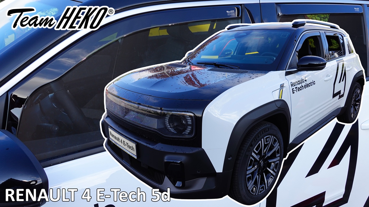 Heko - Ανεμοθραύστες για Renault 4 E-Tech Electric 5 Doors 2025+ ΣΕΤ ΑΝΕΜΟΘΡΑΥΣΤΕΣ (4ΤΕΜ) Σετ Αυτοκινήτου Απο Εύκαμπτο Φιμέ Πλαστικό - 4 τεμ. (ΑΝΕΜ.SET27038)