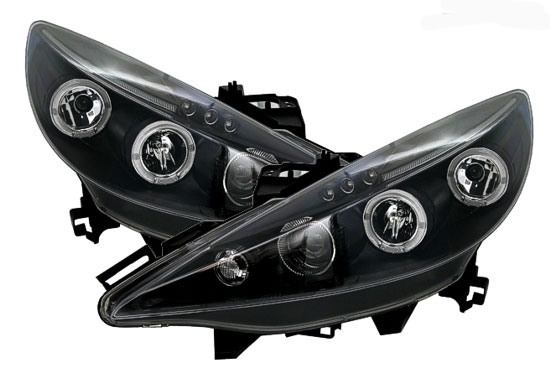 ΦΑΝΑΡΙΑ ΓΙΑ PEUGEOT 207 3D5D 2006-2009 ANGEL EYES ΜΑΥΡΑ - 2 ΤΕΜ