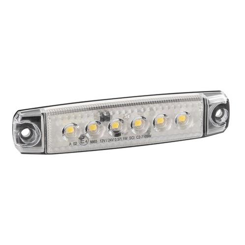 ΦΩΣ ΟΓΚΟΥ 6LED ΛΕΥΚΟ 1224V 96mm ΑΔΙΑΒΡΟΧΟ 1ΤΕΜ