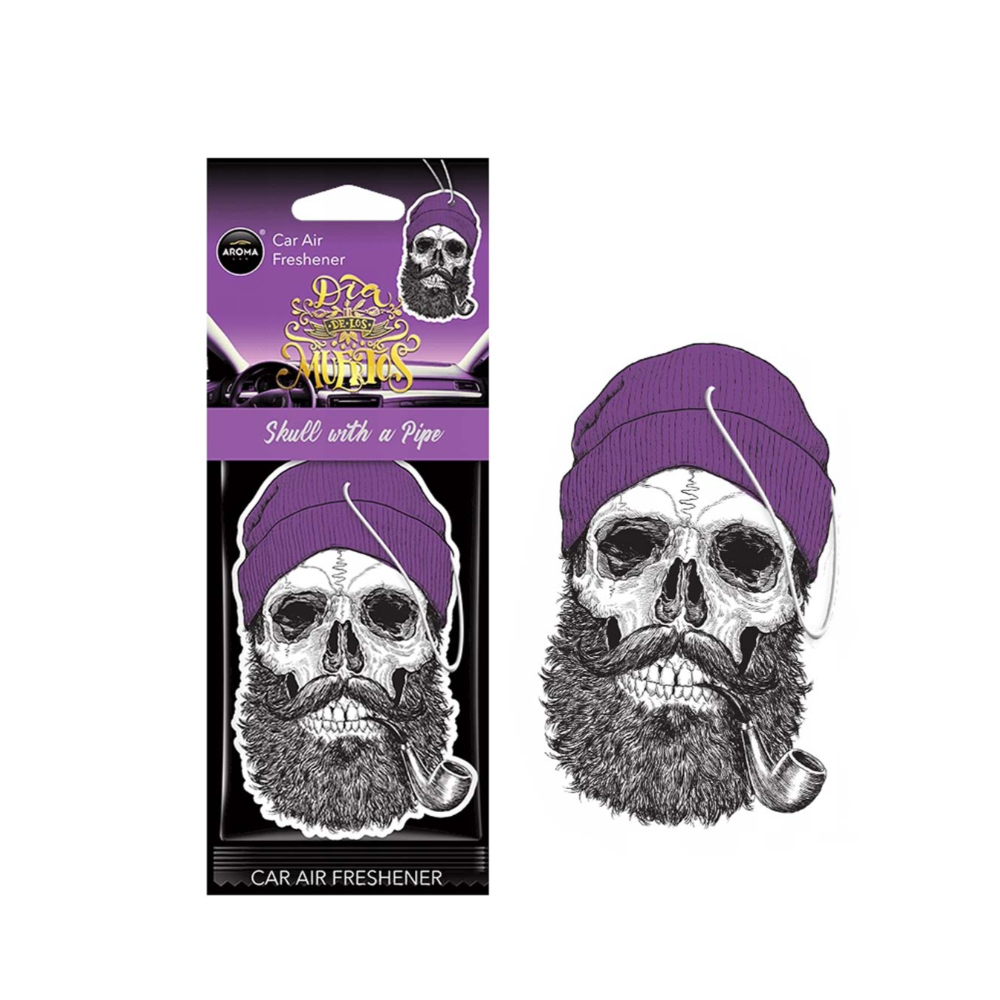 ΑΡΩΜΑΤΙΚΟ ΚΡΕΜΑΣΤΟ AROMA CAR MUERTOS SKULL WITH A PIPE CORAL STUFF ΑMiO - 1 TEM
