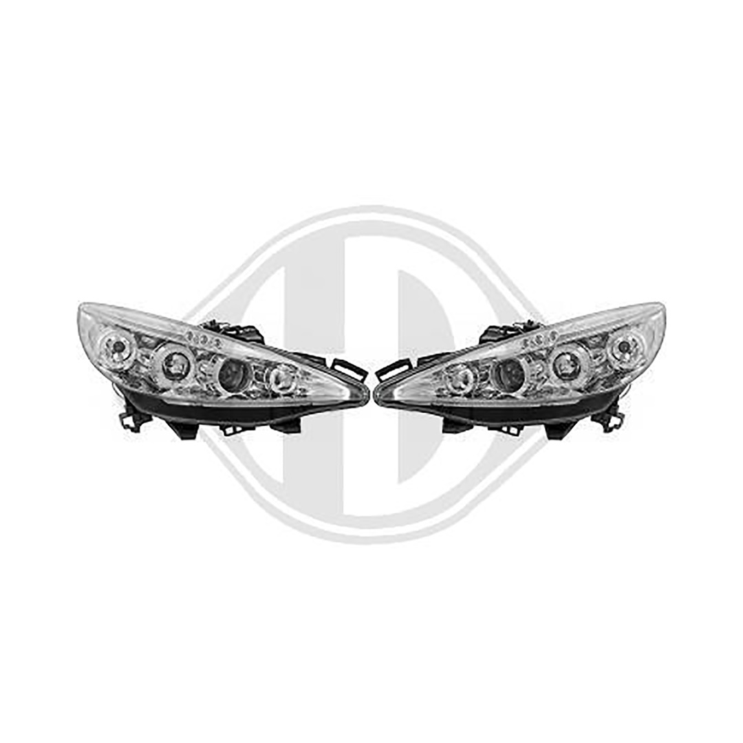 ΦΑΝΑΡΙΑ ΜΠΡΟΣΤΙΝΑ ΓΙΑ PEUGEOT 207 3D5D 2006-2009 ANGELEYES CHROME DIEDERICHS - 2 ΤΕΜ