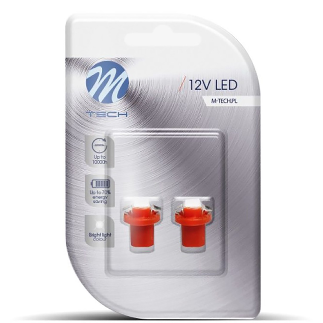 BAX 12V B85d 024W LED 1xSMD5050 ΚΟΚΚΙΝΟ BLISTER 2ΤΕΜ M-TECH