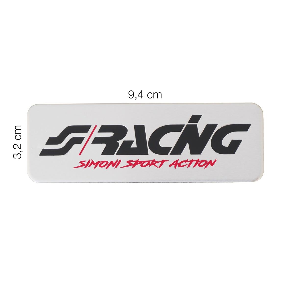 ΜΕΤΑΛΛΙΚΟ ΑΥΤΟΚΟΛΛΗΤΟ LOGO SIMONI RACING ΑΛΟΥΜΙΝΙΟΥ 94x32mm SIMONI RACING - 1ΤΕΜ