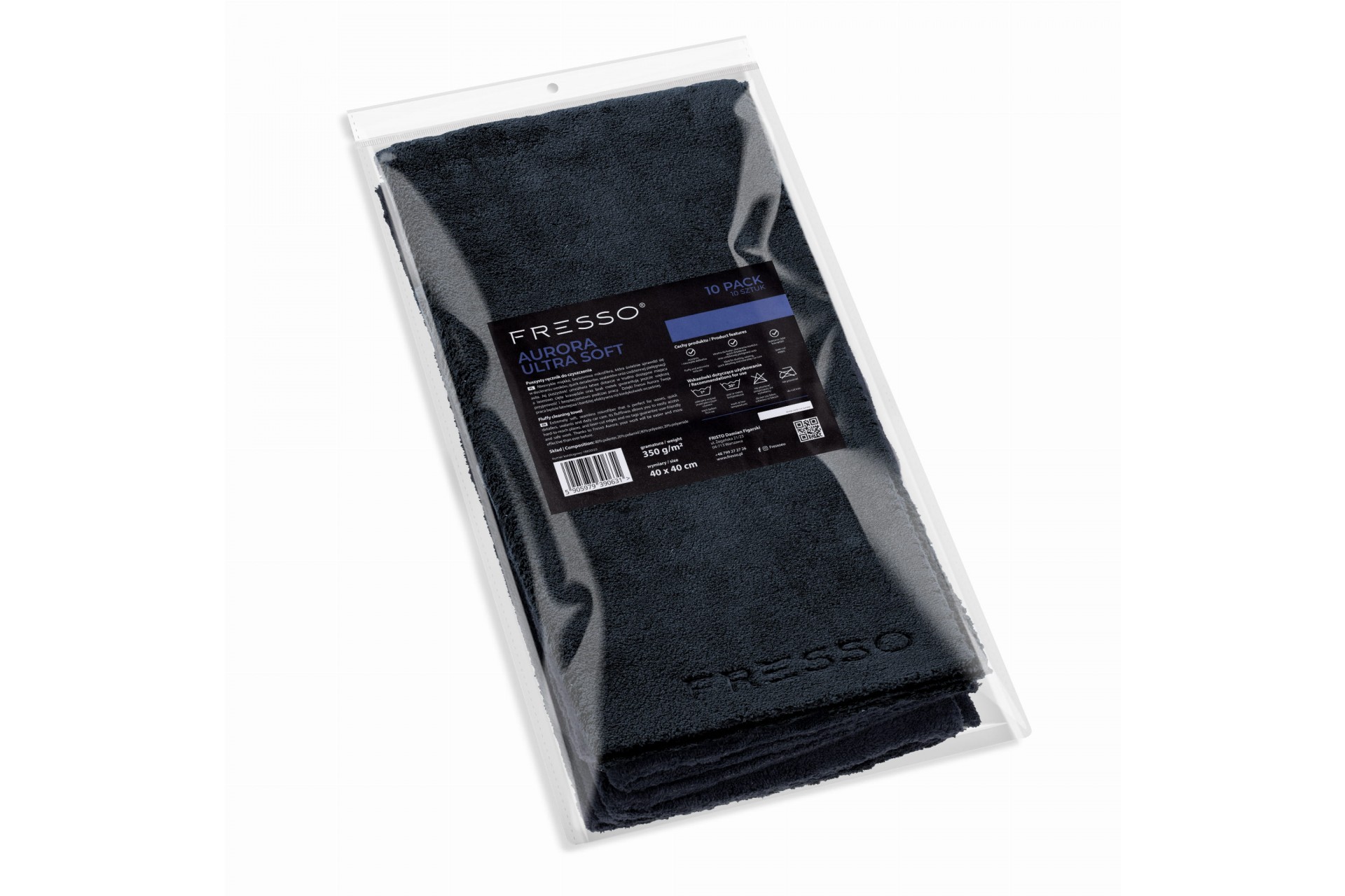 Fresso - Πετσέτες Μικροΐνας Aurora Ultra Soft 40 x 40 cm 350 g/m² με Μακριά Ίνα και Άκρες Κοπής Laser - Σετ 10 Τεμ. (390631/FRE)
