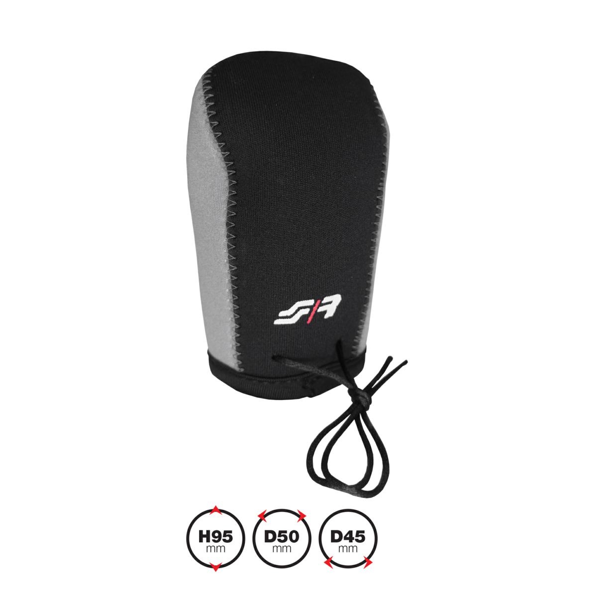 ΚΑΛΥΜΜΑ ΓΙΑ ΠΟΜΟΛΟ ΤΑΧΥΤΗΤΩΝ GEAR KNOB COVER ΜΑΥΡΟΓΚΡΙ ΜΙΚΡΟΦΙΜΠΡΑ 95x45mm SIMONI RACING - 1 TEM
