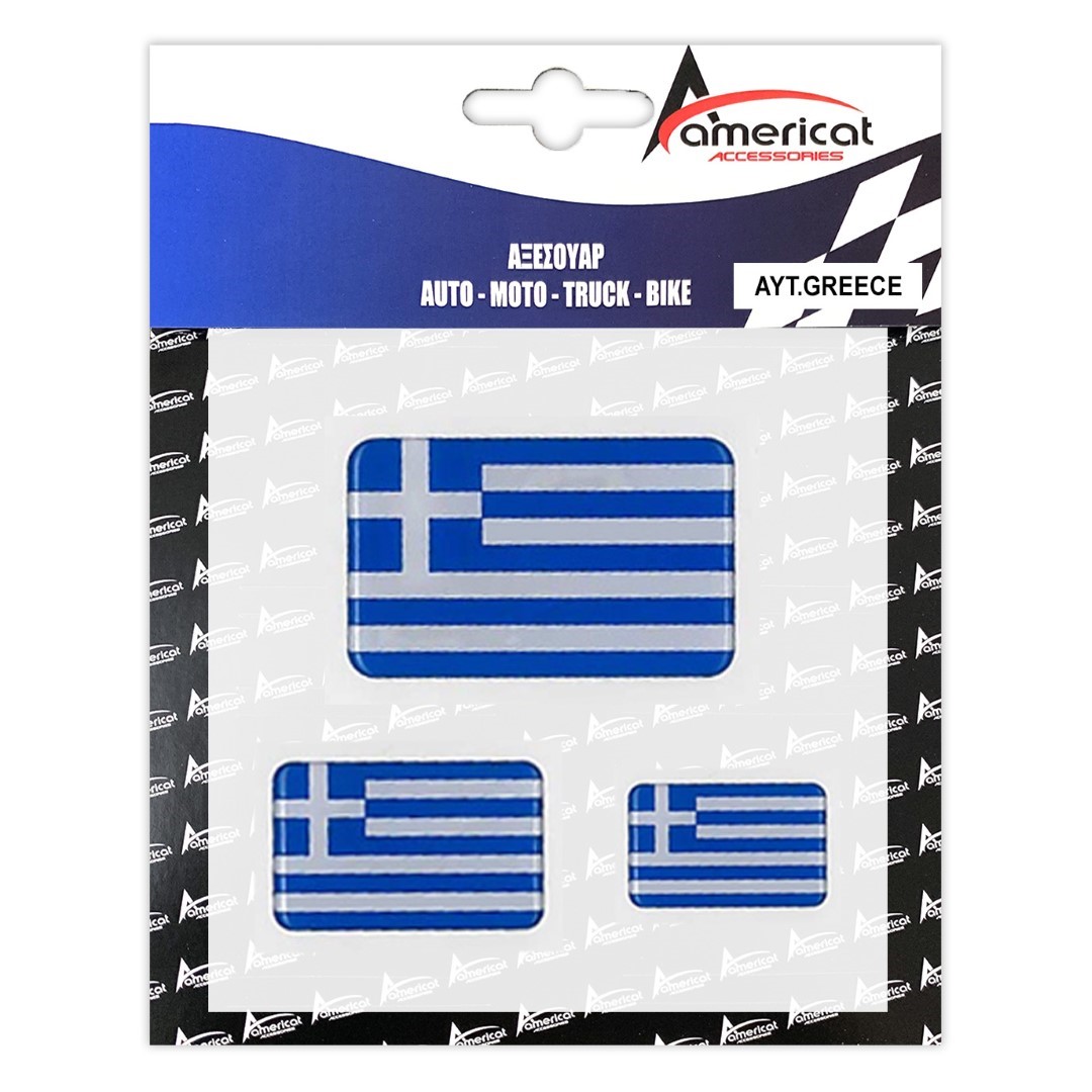 GREECE ΑΥΤΟΚΟΛΛΗΤΕΣ ΕΛΛΗΝΙΚΕΣ ΣΗΜΑΙΕΣ 53 Χ 34 Χ 258 X 5 cm ΜΕ ΕΠΙΚΑΛΥΨΗ ΣΜΑΛΤΟΥ - 3 ΤΕΜ