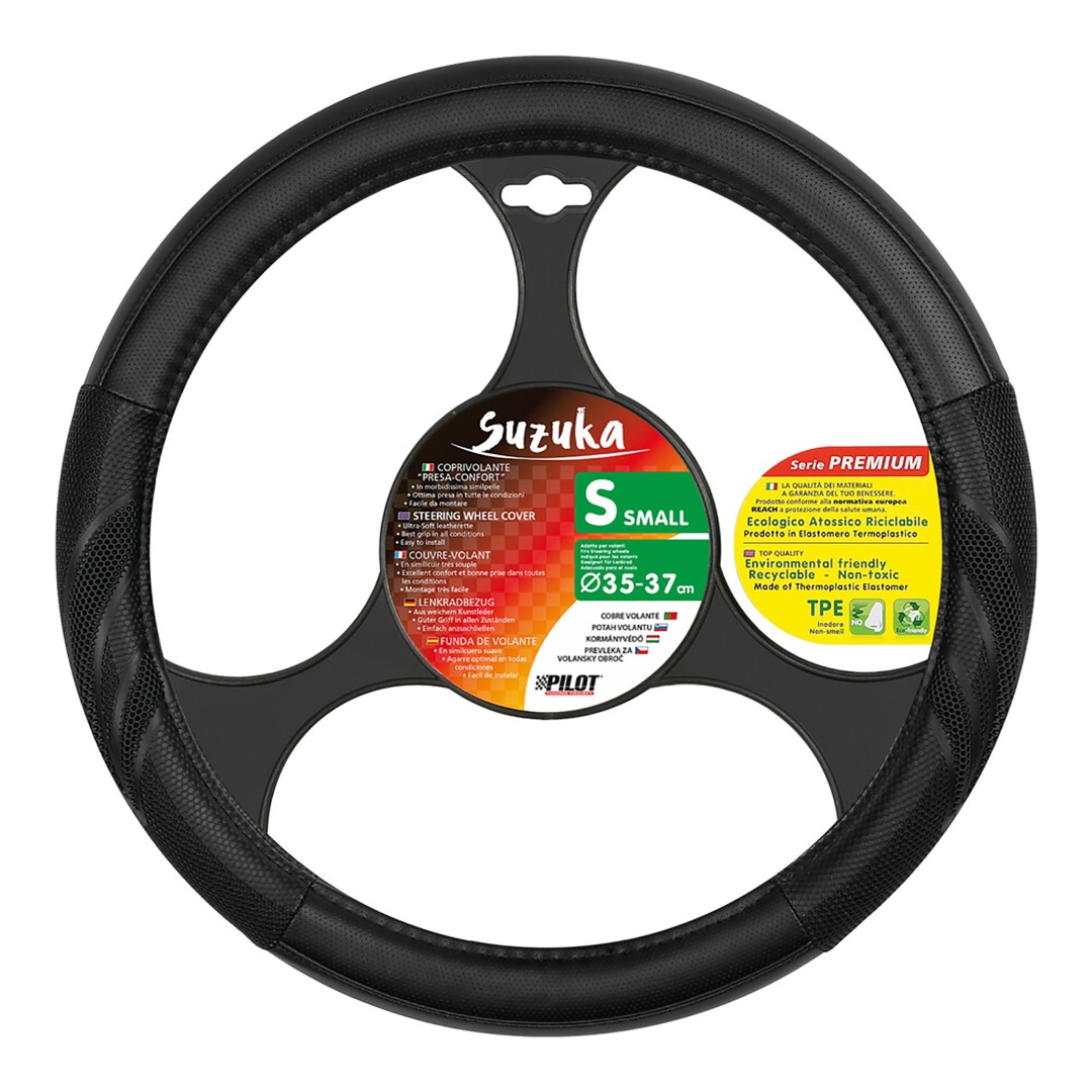 Lampa Κάλυμμα Τιμονιού Αυτοκινήτου Suzuka 35-37εκ. Άοσμο Ελαστικό Ultra soft Skeentex με αεριζόμενες λαβές Μαύρο 1-τεμ. (L3293.0)