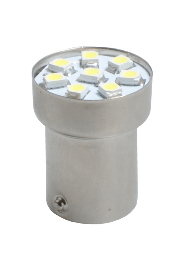 R5WR10W 24V BA15s LED 8xSMD3528 ΚΟΚΚΙΝΟ ΜΟΝΟΠΟΛΙΚΟ HEAVY DUTY 1ΤΕΜ M-TECH