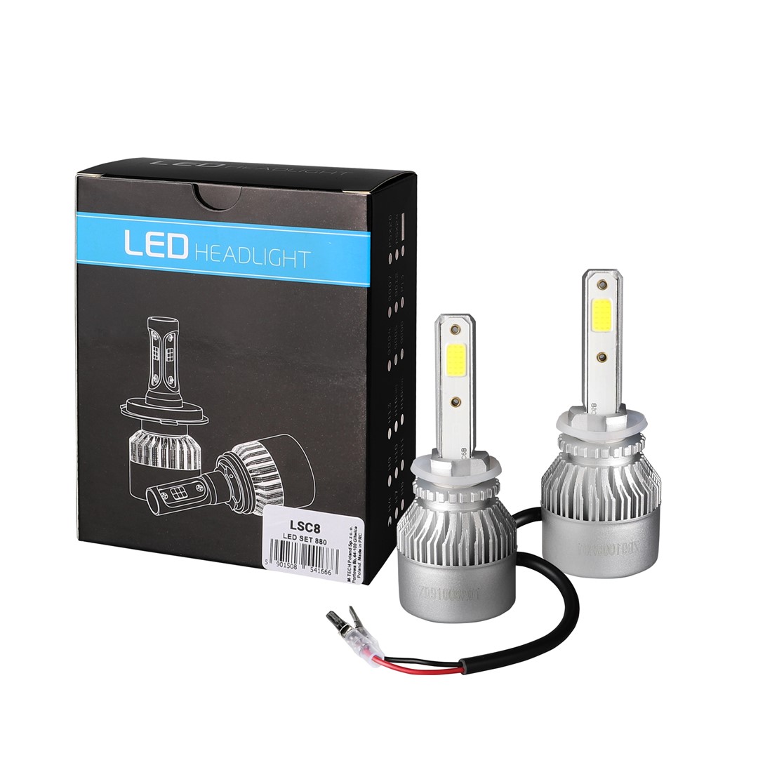 H27 880 LED SET C6 9-32V 6500K 10000lm 4 X 10W ΛΑΜΠΑ ΜΕ COB EPISTAR 1021 LED ΚΑΙ ΑΝΕΜΙΣΤΗΡΑΚΙ M-TECH - 2 ΤΕΜ