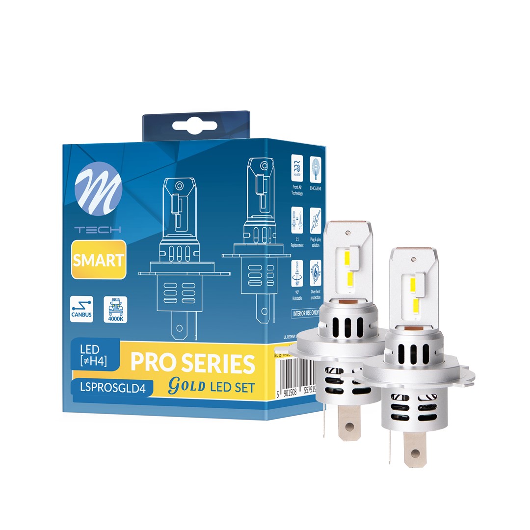 ΛΑΜΠEΣ LED H4 12V 4.000K 52W 4.300lm LED CANBUS CSP5730 PRO SMART SERIES  M-TECH - 2 ΤΕΜ.