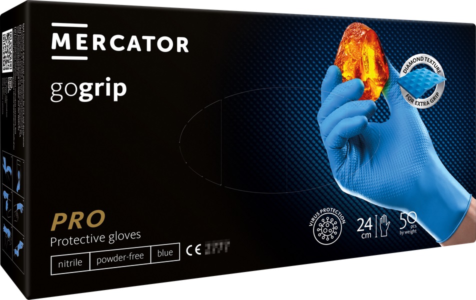 Amio - ΓΑΝΤΙΑ ΝΙΤΡΙΛΙΟΥ MERCATOR GOGRIP ΣΕ ΜΠΛΕ ΧΡΩΜΑ MEDIUM (M) - 50 ΤΕΜ. (MER20315/AM)