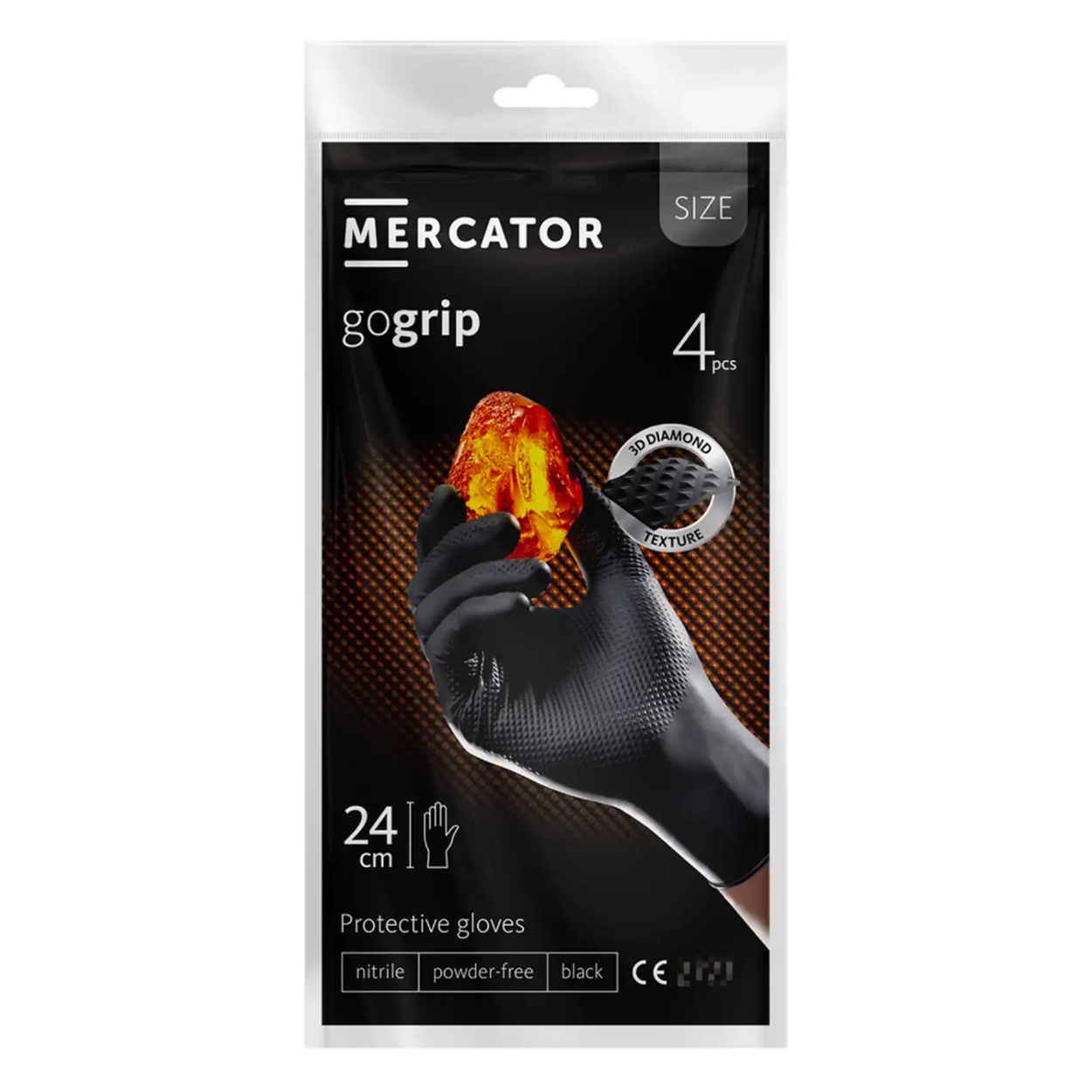 Amio - ΓΑΝΤΙΑ ΝΙΤΡΙΛΙΟΥ MERCATOR GOGRIP ΣΕ ΜΑΥΡΟ ΧΡΩΜΑ X-LARGE (XL) 4ΤΕΜ. (MER20778/AM)