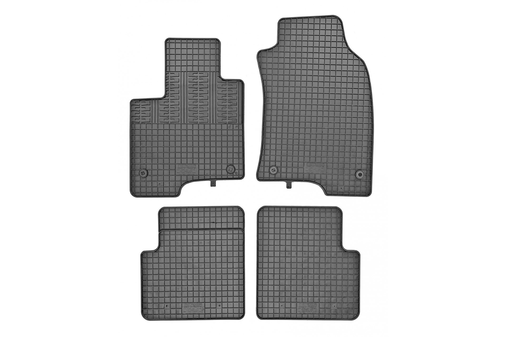 Cik - ΠΑΤΑΚΙΑ ΑΥΤΟΚΙΝΗΤΟΥ ΑΠΟ ΛΑΣΤΙΧΟ ΓΙΑ FIAT PANDA 2012-2020 / FIAT PANDA 4X4 2012-2020 ΣΕ ΜΑΥΡΟ ΧΡΩΜΑ ΜΕ ΚΟΥΜΠΩΜΑΤΑ - 4 ΤΕΜ. (RM.FI.0012/CK)