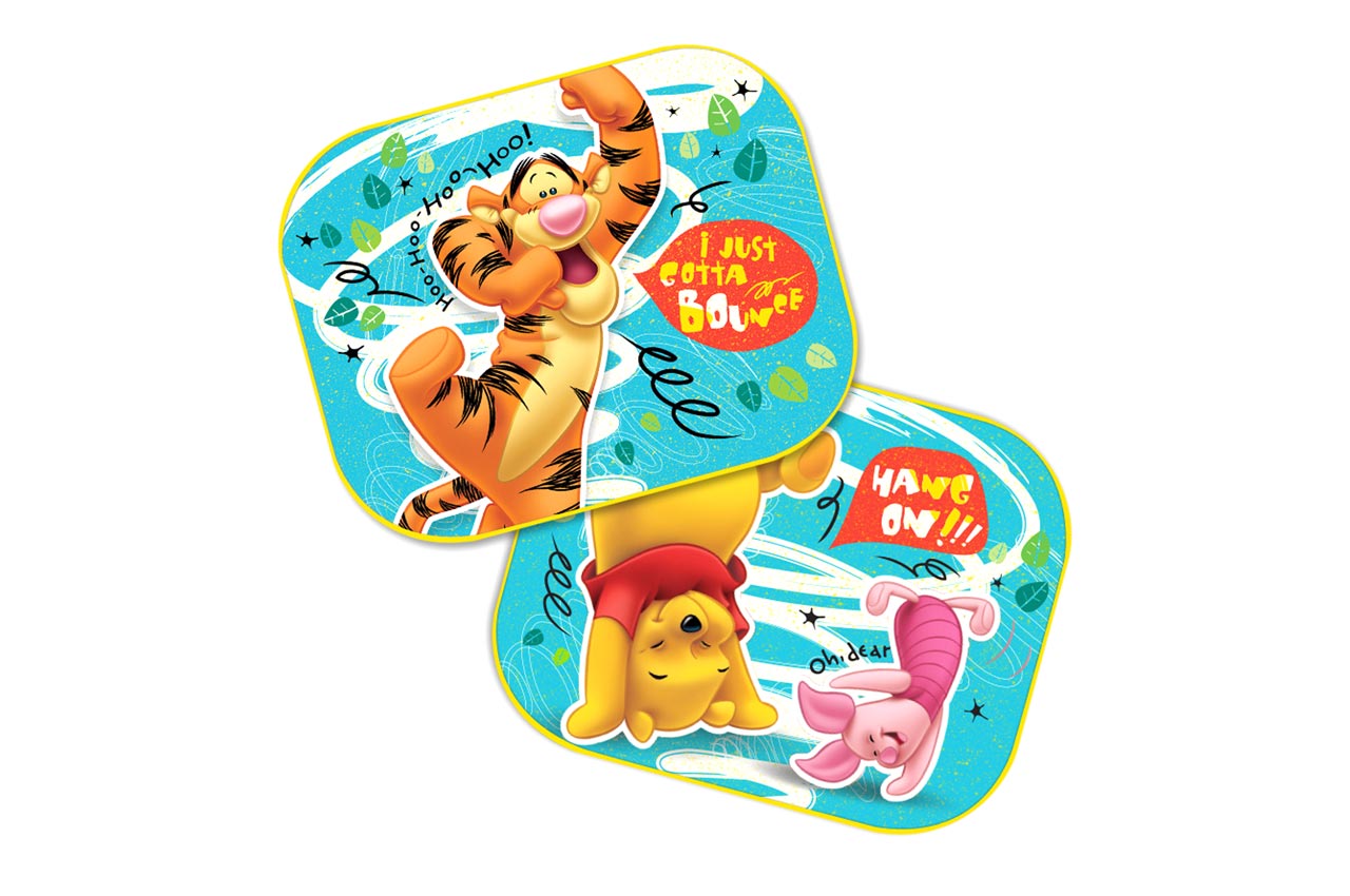 Amio - ΗΛΙΟΠΡΟΣΤΑΣΙΕΣ ΠΛΑΙΝΕΣ WINNIE THE POOH ΜΕ ΒΕΝΤΟΥΖΑ 44x35cm - 2 Τεμ. (S59305/AM)