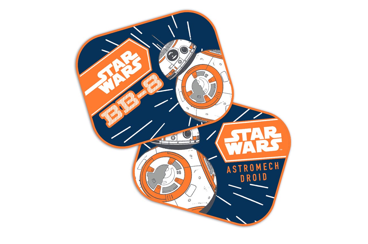 Amio - ΗΛΙΟΠΡΟΣΤΑΣΙΕΣ ΠΛΑΙΝΕΣ STAR WARS BB8 ΜΕ ΒΕΝΤΟΥΖΑ 44x35cm - 2 Τεμ. (S59315/AM)