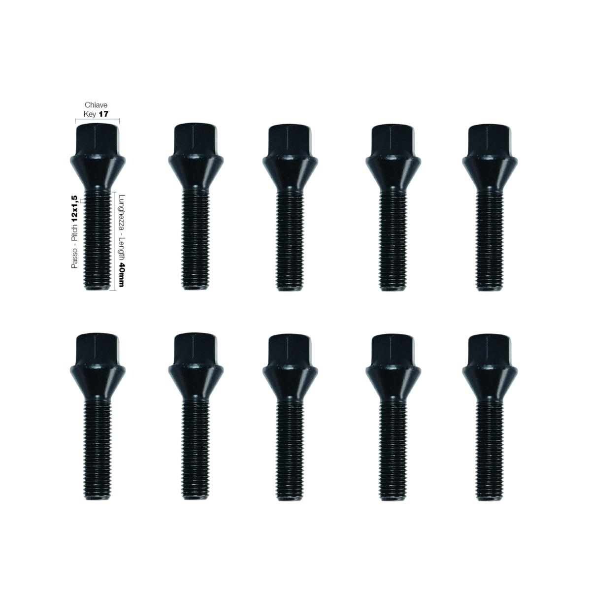 ΜΠΟΥΛΟΝΙΑ ΚΩΝΙΚΑ 12x1,50 40mm (17) ΜΑΥΡΑ SIMONI RACING - 10 TEM.