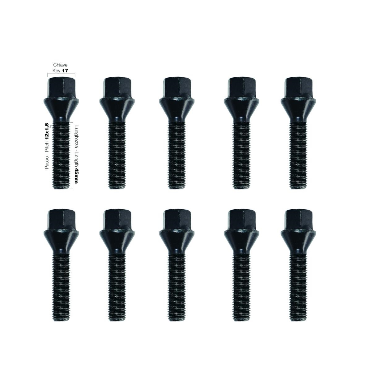 ΜΠΟΥΛΟΝΙΑ ΚΩΝΙΚΑ 12x1,50 45mm (17) ΜΑΥΡΑ SIMONI RACING - 10 TEM.
