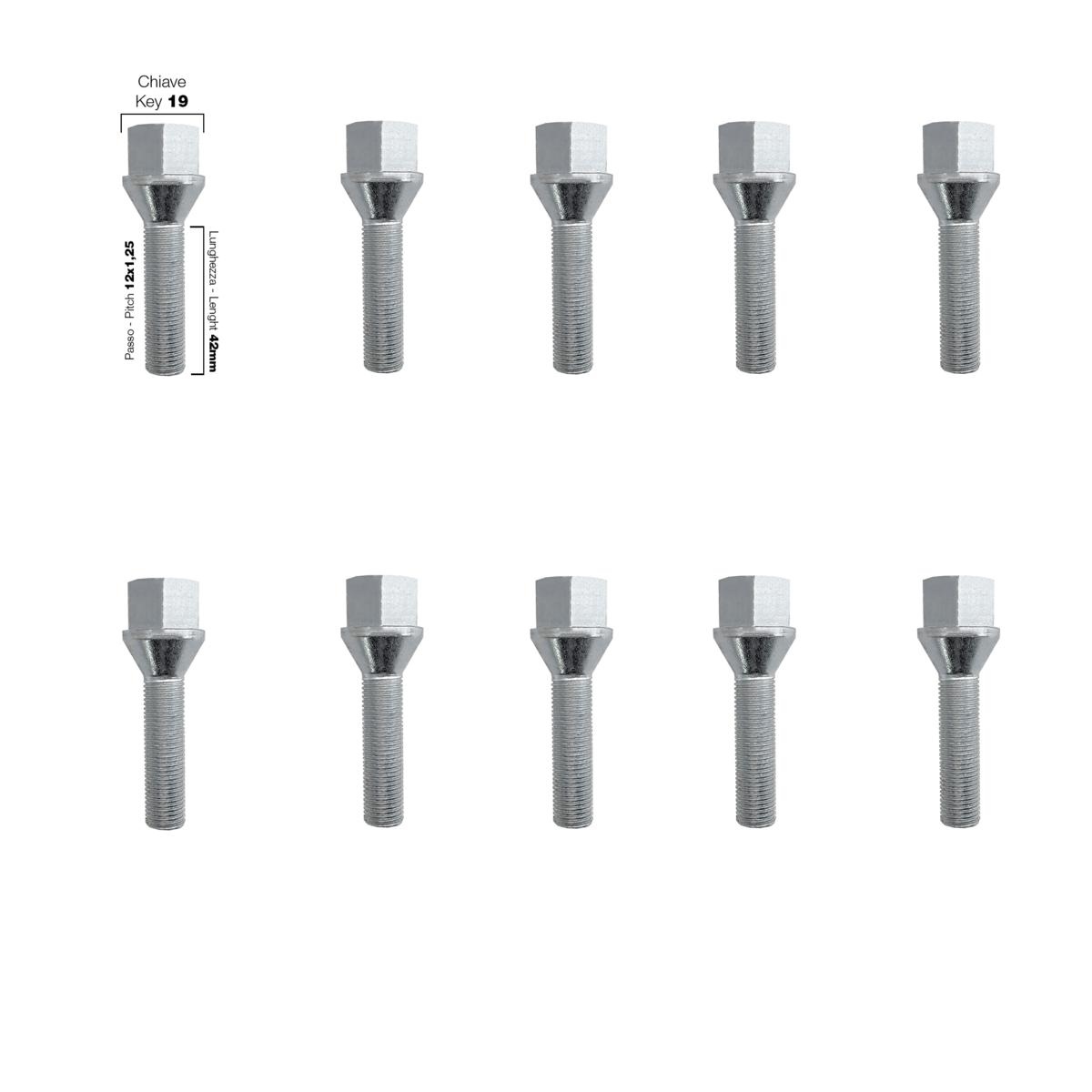 ΜΠΟΥΛΟΝΙΑ ΚΩΝΙΚΑ 12x1,25 (42mm) (19) SIMONI RACING - 10 ΤΕΜ.