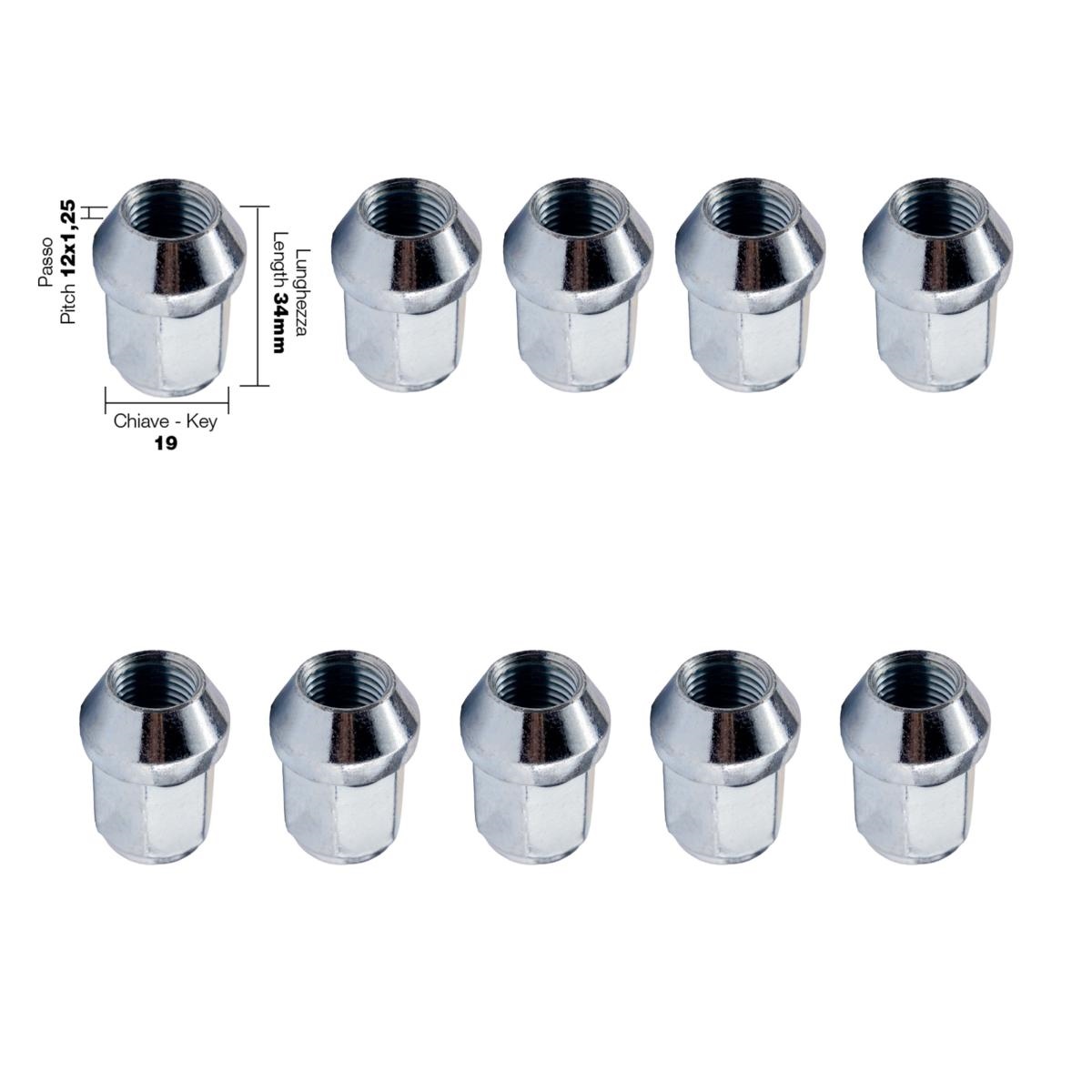 Simoni Racing - ΠΑΞΙΜΑΔΙ ΚΩΝΙΚΟ 12x1,25 (34mm) (19) 10ΤΕΜ.