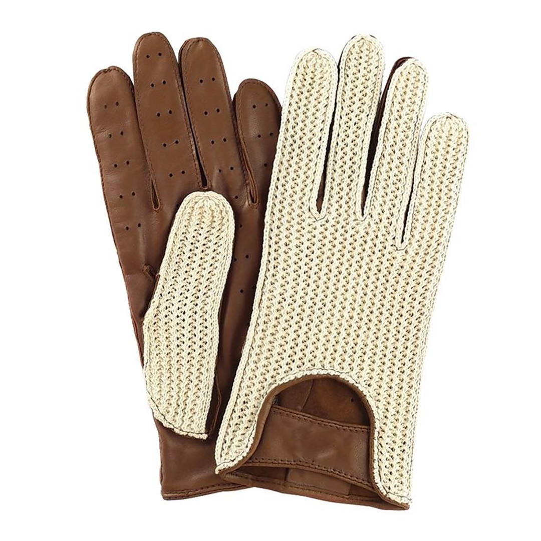 ΓΑΝΤΙΑ ΟΔΗΓΟΥ ΔΕΡΜΑΤΙΝΑΠΛΕΚΤΑ ΚΑΦΕ L VINTAGE GLOVES