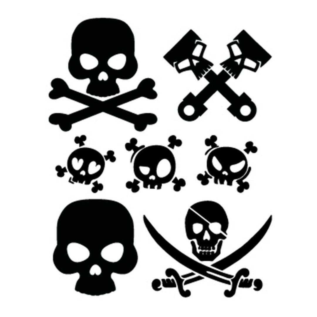 ΑΥΤΟΚΟΛΛΗΤΑ ΝΕΚΡΟΚΕΦΑΛΕΣ SKULLS ΦΥΛΛΟ 12 Χ 10 cm - 7 ΤΕΜ
