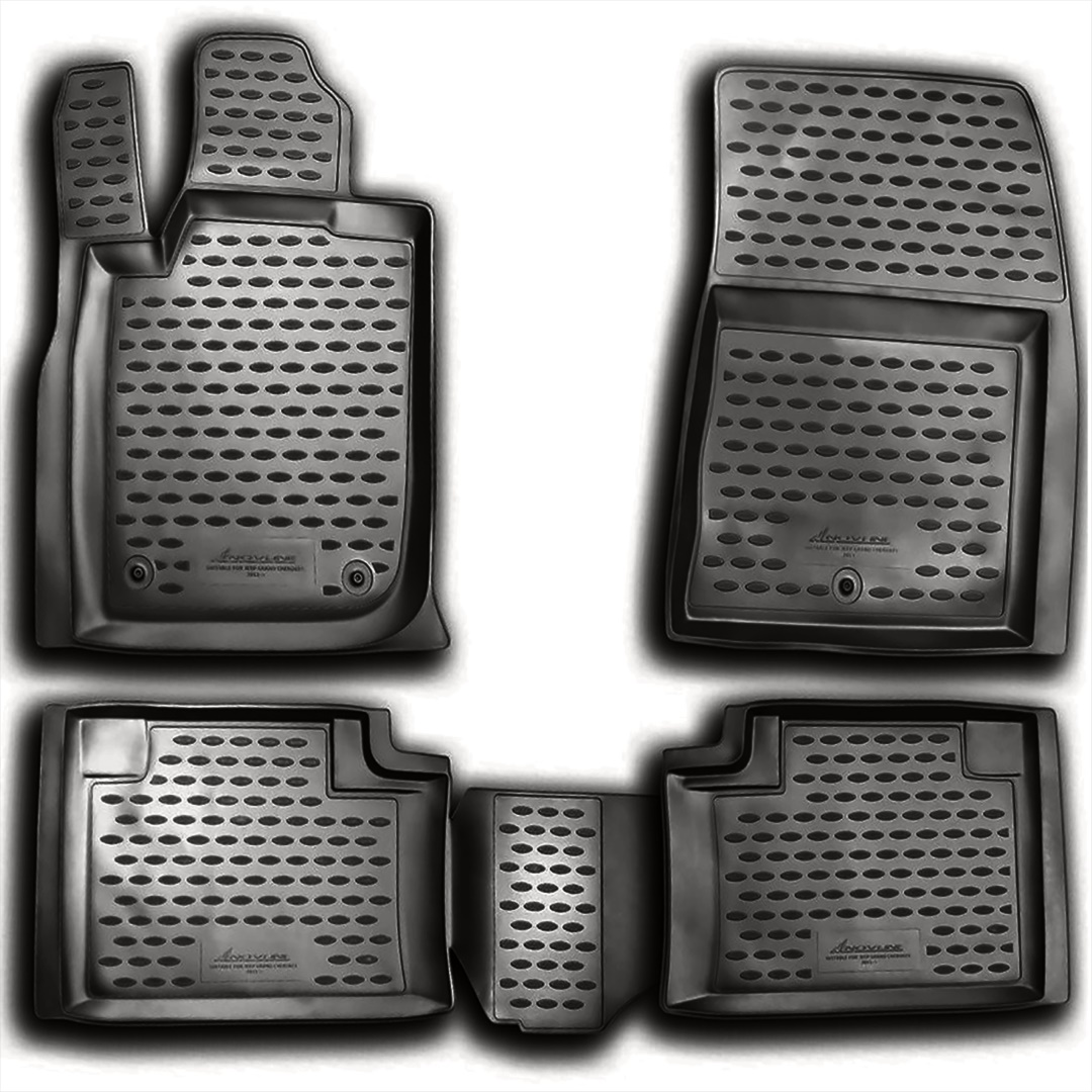 ΜΑΡΚΕ ΠΑΤΑΚΙΑ ΣΕ ΣΚΑΦΗ TPE ΛΑΣΤΙΧΟ ΓΙΑ JEEP GRAND CHEROKEE 012011-042013  ΣΕ ΑΝΘΡΑΚΙ ΣΚΟΥΡΟ ΓΚΡΙ ΧΡΩΜΑ NOVLINE - 4 ΤΕΜ