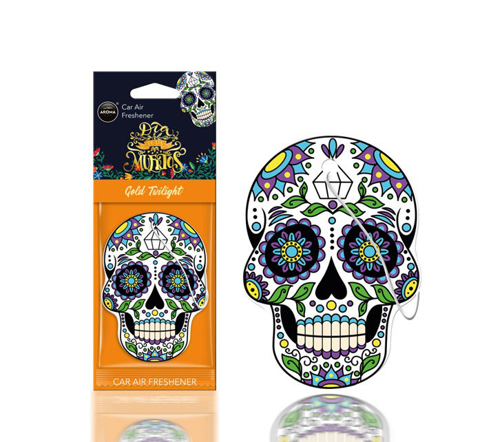 ΑΡΩΜΑΤΙΚΟ ΚΡΕΜΑΣΤΟ AROMA CAR MUERTOS  GOLD TATTOO ΑMiO - 1 TEM