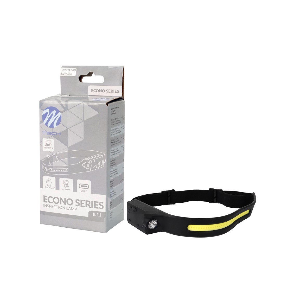 ΦΑΚΟΣ ΚΕΦΑΛΗΣ ΕΡΓΑΣΙΑΣ 360lm 1LED COB 4W  1LED 3W 4 ΛΕΙΤΟΥΡΓΙΩΝ ΛΕΥΚΟ M-TECH - 1 ΤΕΜ