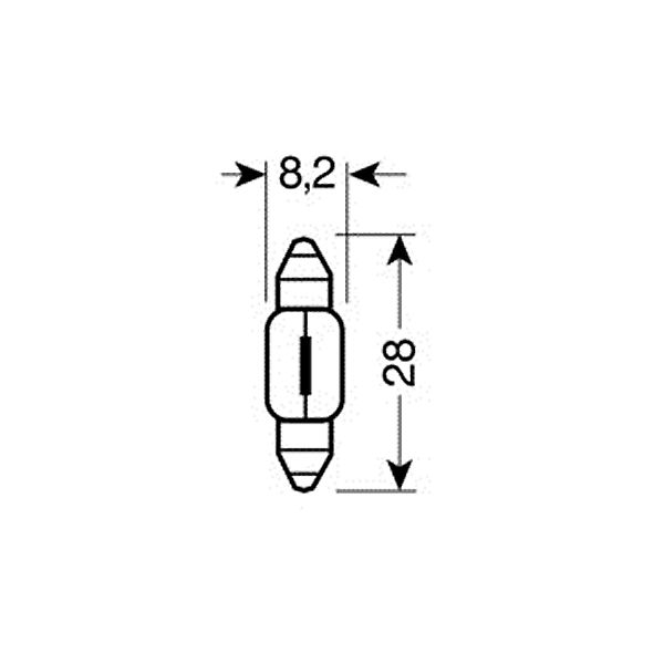 Λαμπα Σωληνωτη 5W/12V SV7-8 8X28MM - Thumbnail 2