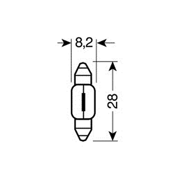 Λαμπα Σωληνωτη 10W/12V SV7-8 8X28MM - Thumbnail 2