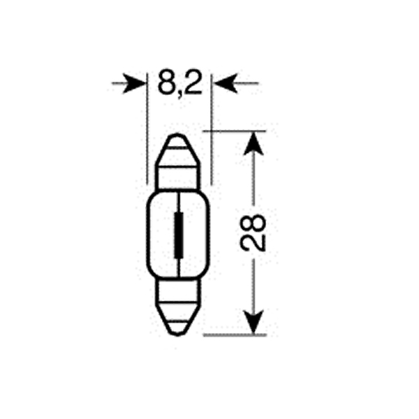 Λαμπακια Σωληνωτα 10W/12V SV7-8 8X28MM - Thumbnail 2