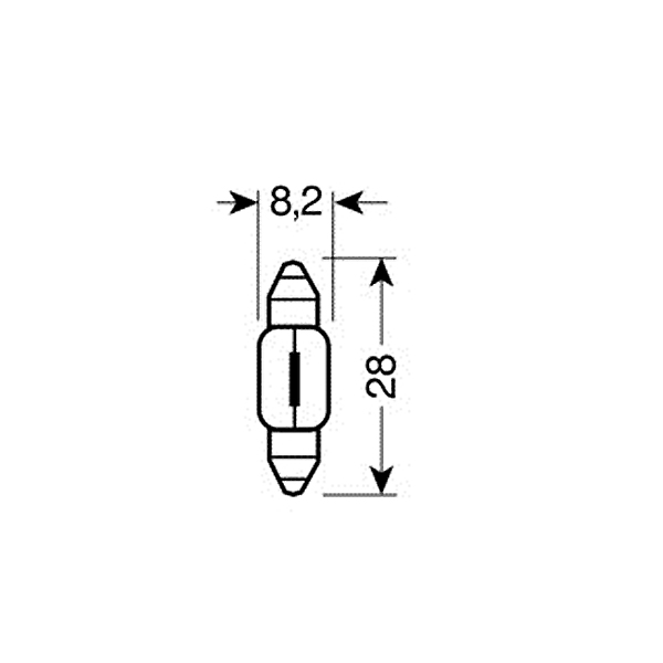 Λαμπακια Σωληνωτα 15W/12V SV7-8 8X28MM - Thumbnail 2