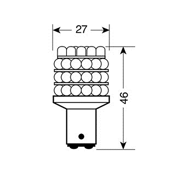 Λαμπα Διπολικη 36 LED Κοκκινο Χρωμα 12V - Thumbnail 3