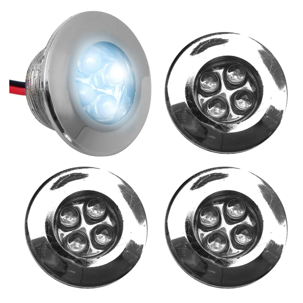 Sideskirt Με 4 LED Λευκα 4τμχ.