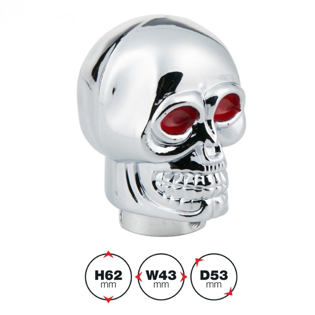Πομολο Ταχυτητων Skeletor Νεκροκεφαλη 62 Χ 43 Mm / Φ 53 Mm (χρωμιο) - Thumbnail 2