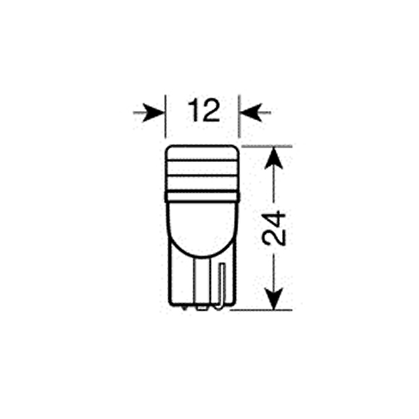 T10 W5W 12V W2,1X9,5D 25LM MEGA-LED2 Διαθλασης (καρφωτο-ακαλυκο-διπλης Πολικοτητας) Blister 2τεμ. - Thumbnail 2