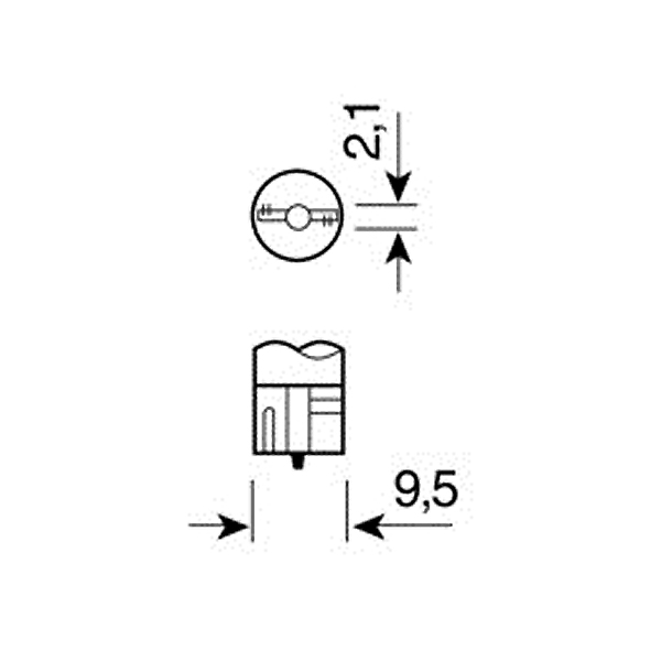 T10 W5W 12V W2,1X9,5D 25LM MEGA-LED2 Διαθλασης (καρφωτο-ακαλυκο-διπλης Πολικοτητας) Blister 2τεμ. - Thumbnail 3