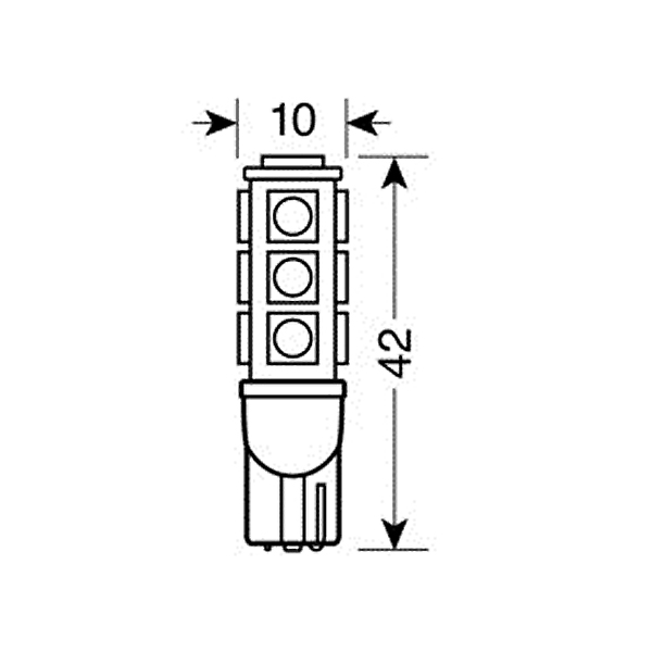 T10 W5W 12V W2,1X9,5D 80LM HYPER-LED39 Λευκο 13SMDX3CHIPS (διπλης Πολικοτητας) Blister 2τεμ. - Thumbnail 2