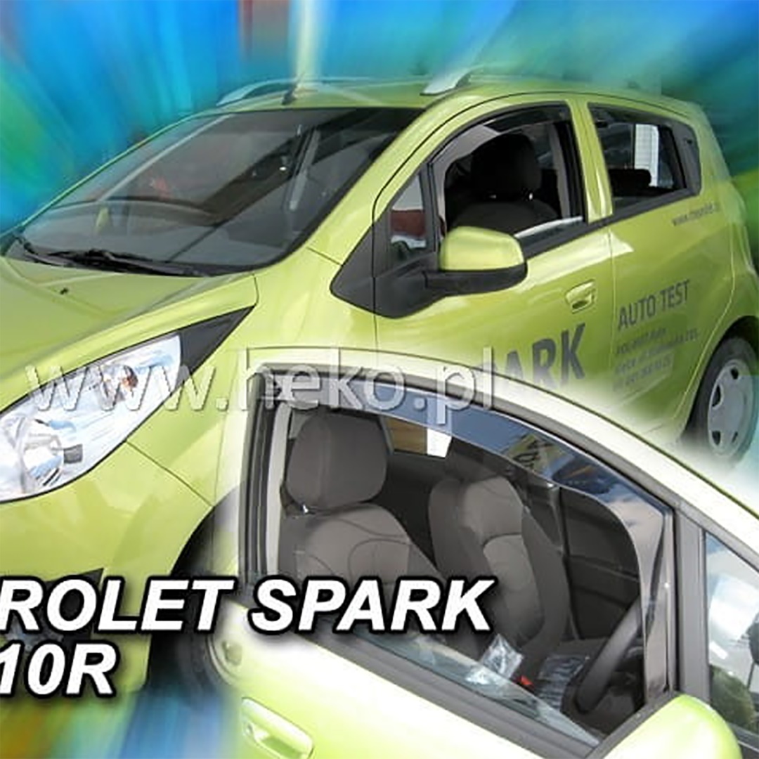 Ανεμοθραυστες Για Chevrolet Spark M300 5D 2009-2022 Ζευγαρι Απο Ευκαμπτο Φιμε Πλαστικο HEKO - 2 Τεμ.