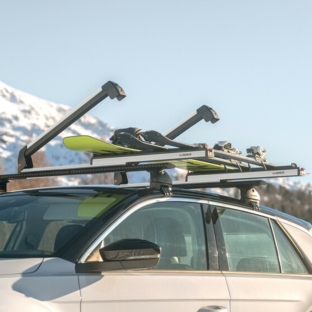 NORDRIVE - Βάση Σκι Οροφής Pro‑slider Evo PS‑60 Silver Σε Ασημί Χρώμα Με Αντικλεπτικό Σύστημα Και Συρόμενη Λειτουργία Σε Διαστάσεις 800X50X135 Mm Για 6 Ζευγάρια Σκι Ή 4 Snowboard - 1 Τεμ. (N40000) - Thumbnail 5