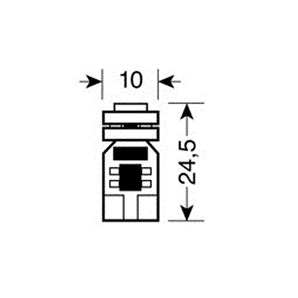 T10 W5W 12V W2,1X9,5D 20LM HYPER-LED12 Λευκο 4SMDX3CHIPS (καρφωτο-διπλης Πολικοτητας Can-bus) 2τεμ. - Thumbnail 2